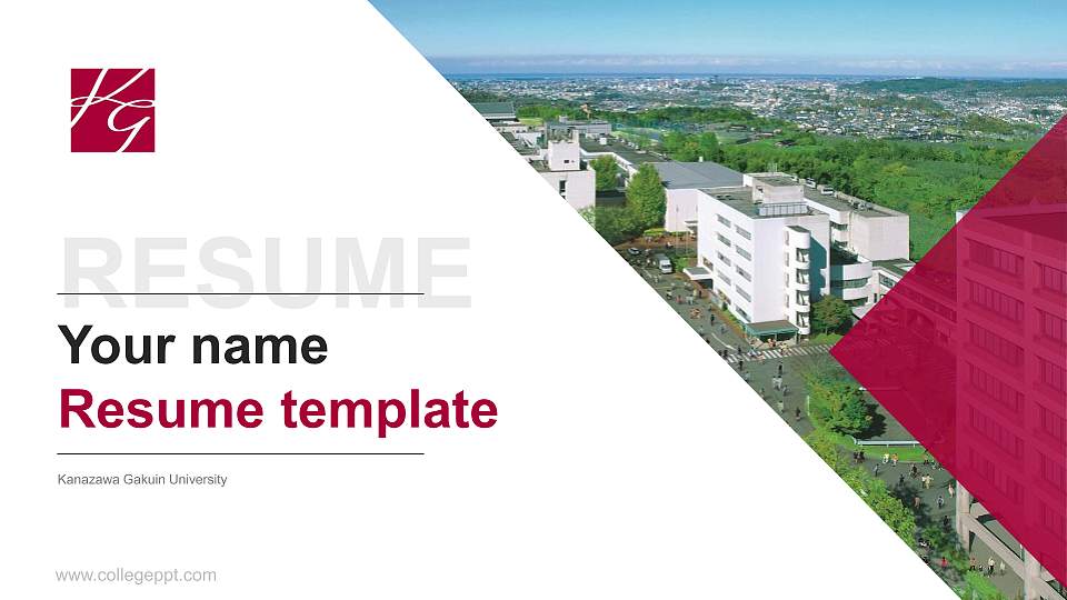 Kanazawa Gakuin University Resume PPT Template16:9 ratio PPT effect preview image