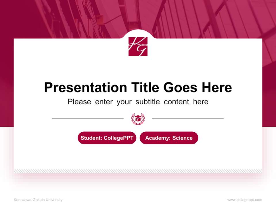 Kanazawa Gakuin University National Scholarship Defense PPT Template4:3 ratio PPT effect preview image4
