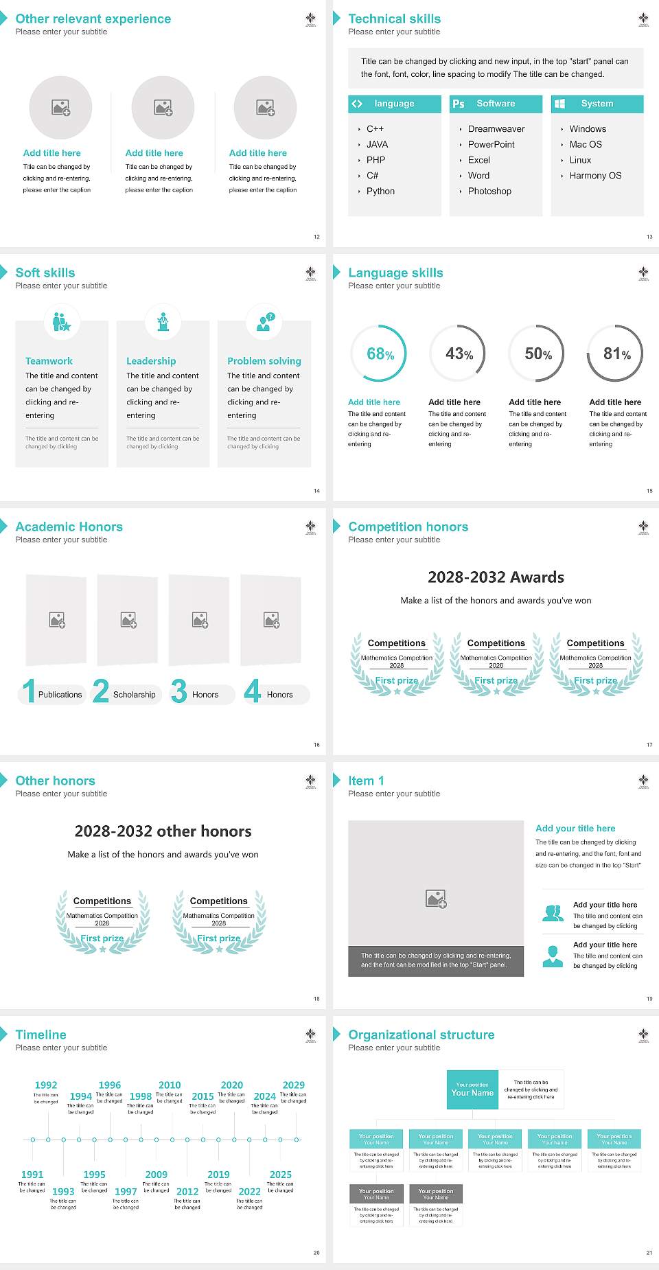 Jumonji University Resume PPT Template4:3 ratio PPT effect preview image3