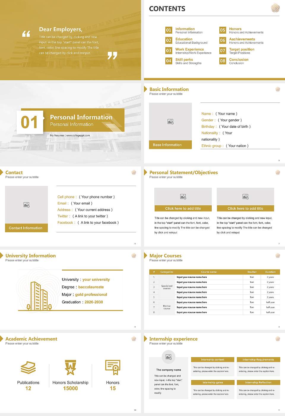 Japan University of Economics Resume PPT Template16:9 ratio PPT effect preview image2