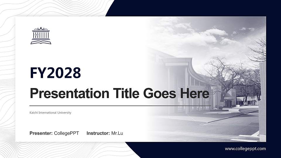 Kaichi International University Academic Presentation/Research Findings Report PPT Template16:9 ratio PPT effect preview image