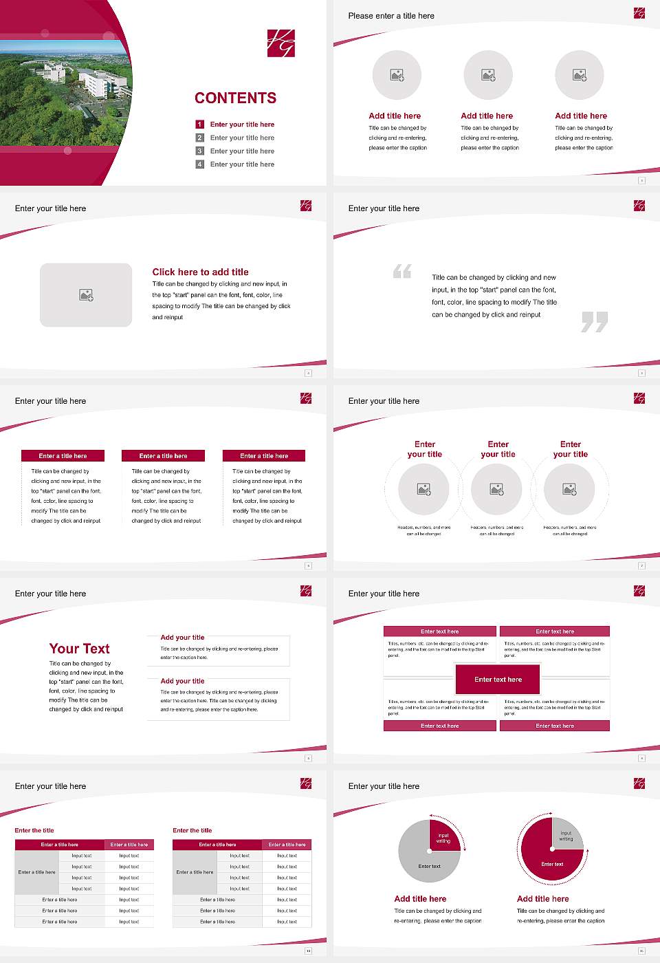 Kanazawa Gakuin University Course/Courseware Creation PPT Template16:9 ratio PPT effect preview image2