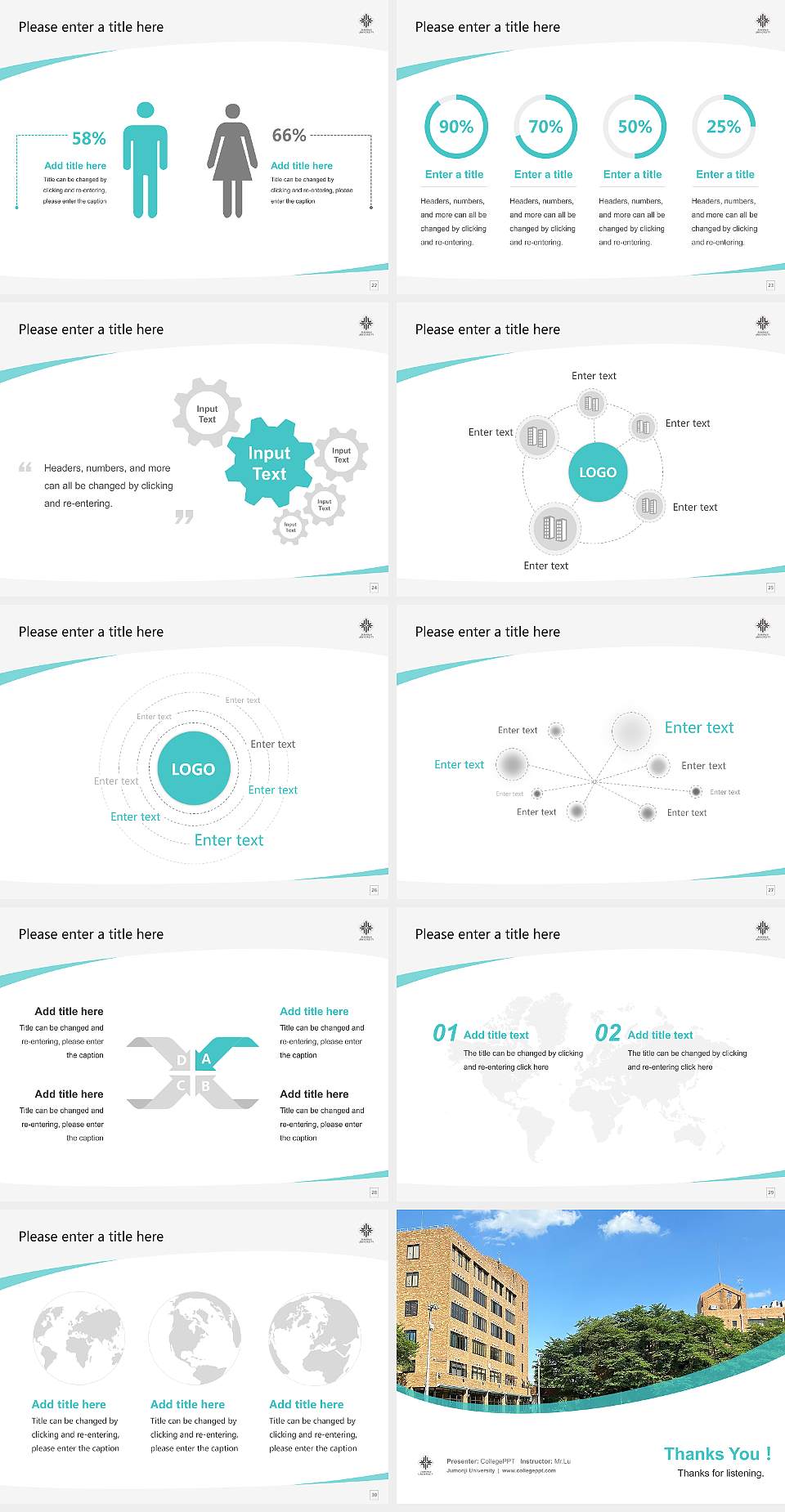 Jumonji University Course/Courseware Creation PPT Template4:3 ratio PPT effect preview image4