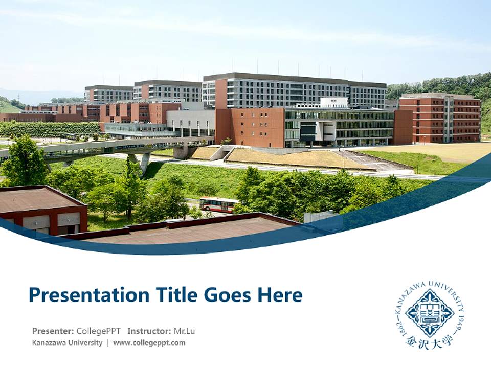 Kanazawa University Course/Courseware Creation PPT Template4:3 ratio PPT effect preview image5