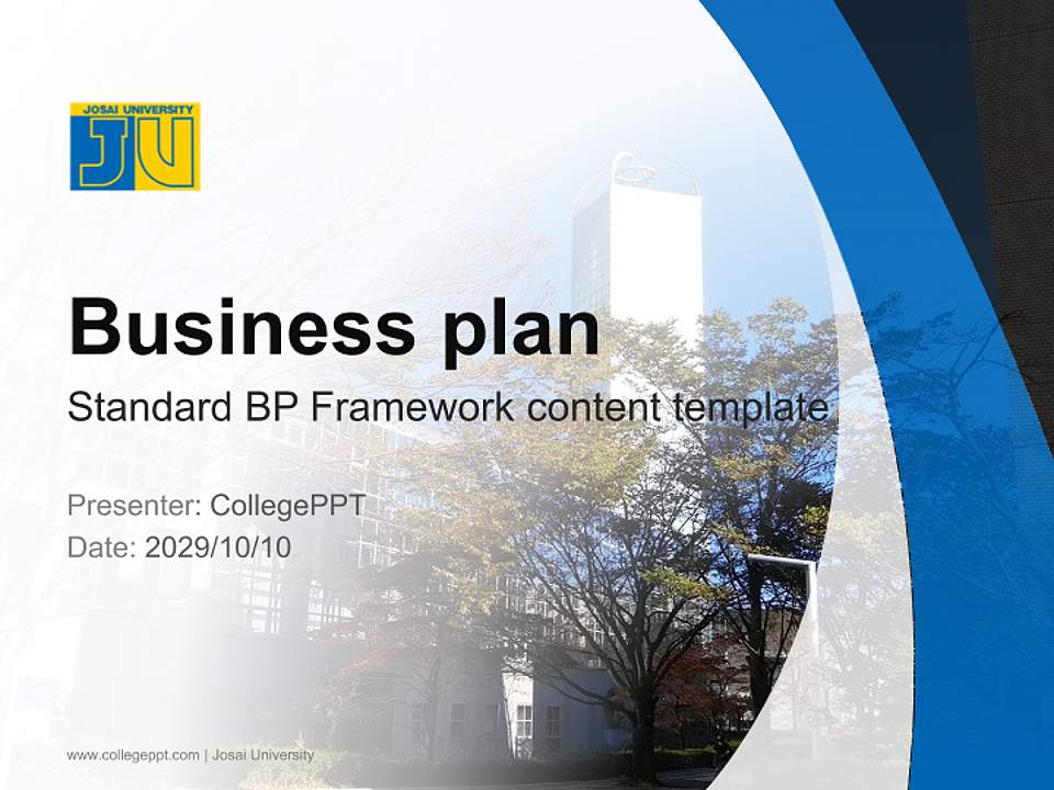 Josai University Competition/Entrepreneurship Contest PPT Template4:3 ratio PPT effect preview image9