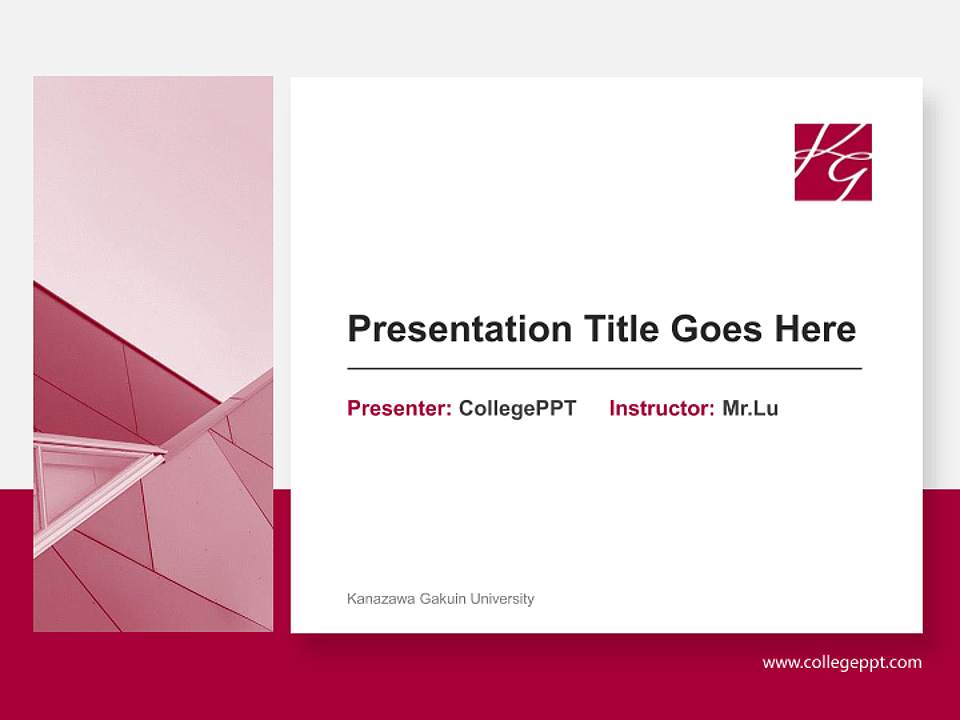 Kanazawa Gakuin University General Purpose PPT Template4:3 ratio PPT effect preview image6