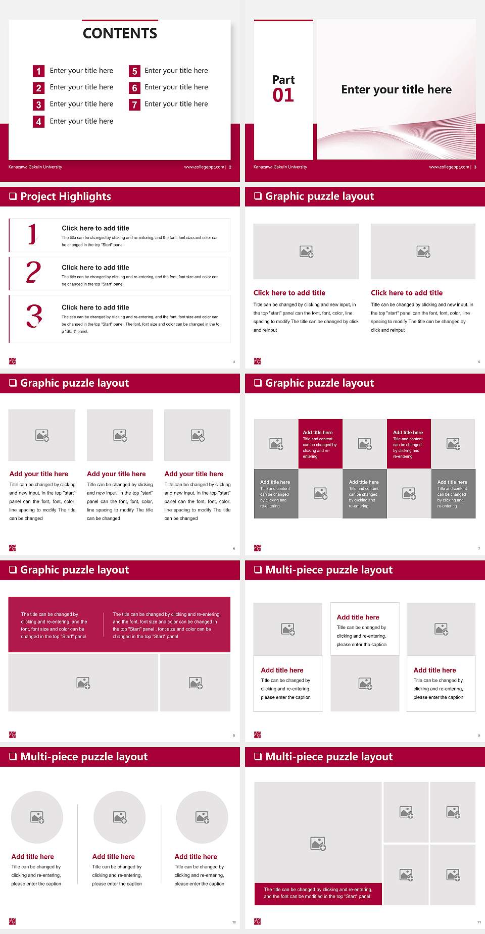 Kanazawa Gakuin University General Purpose PPT Template4:3 ratio PPT effect preview image2