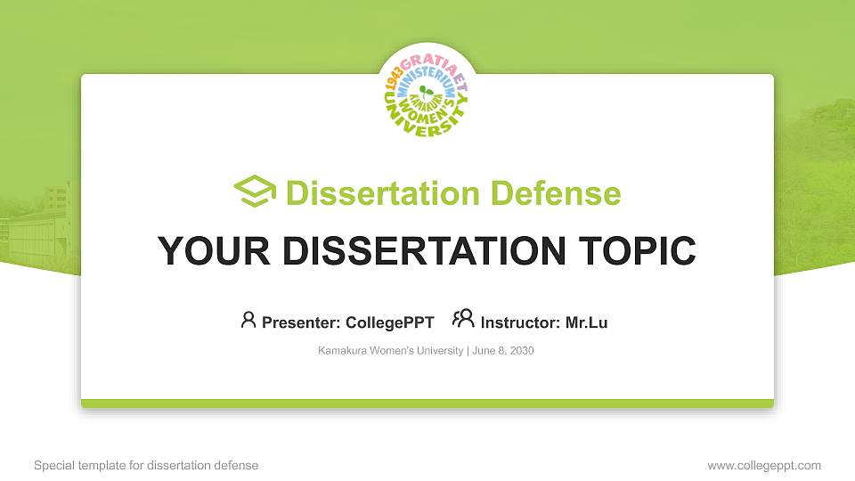Kamakura Women’s University Graduation Thesis Defense PPT Template16:9 ratio PPT effect preview image