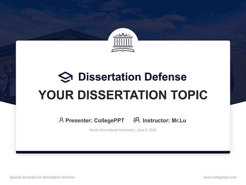 Kaichi International University Graduation Thesis Defense PPT Template4:3 ratio PPT effect preview image7