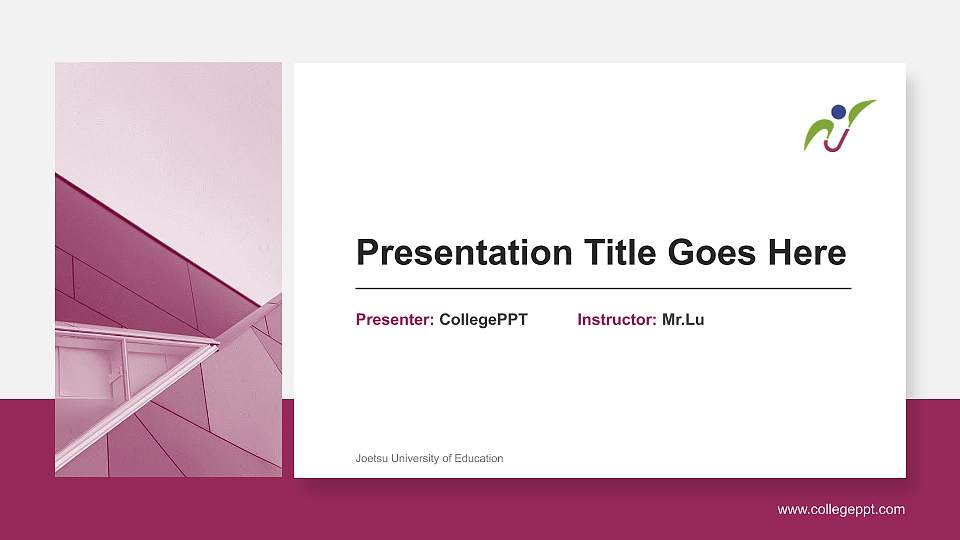 Joetsu University of Education General Purpose PPT Template16:9 ratio PPT effect preview image