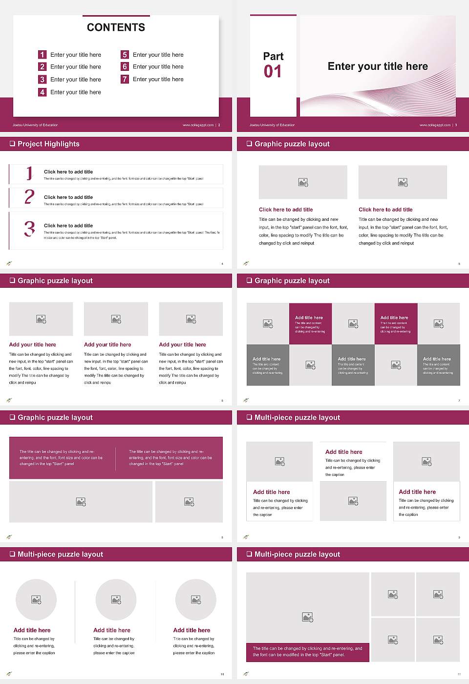 Joetsu University of Education General Purpose PPT Template16:9 ratio PPT effect preview image2