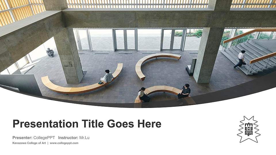 Kanazawa College of Art Course/Courseware Creation PPT Template16:9 ratio PPT effect preview image