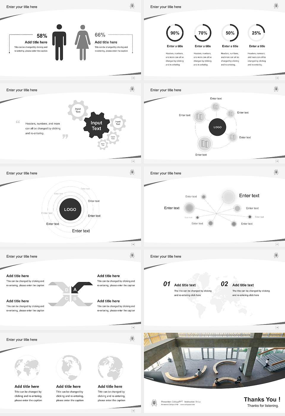 Kanazawa College of Art Course/Courseware Creation PPT Template16:9 ratio PPT effect preview image4