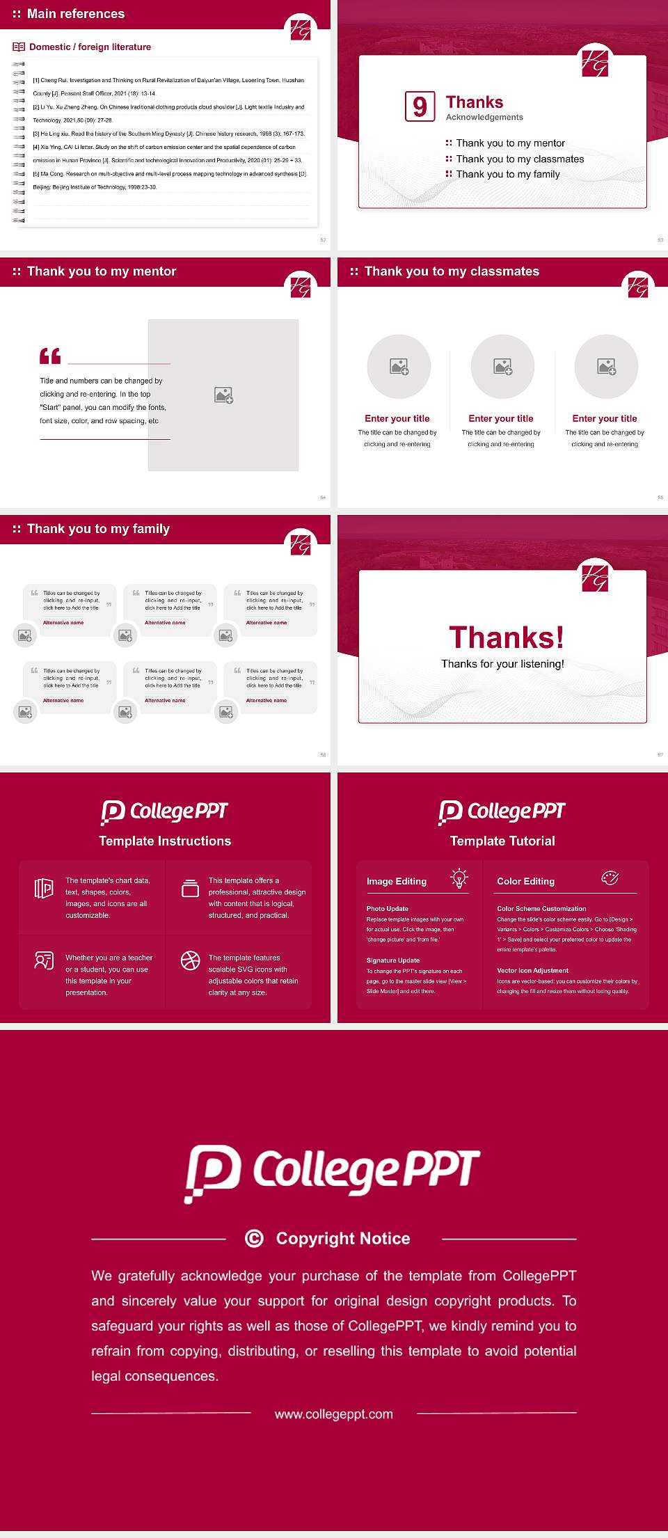 Kanazawa Gakuin University Graduation Thesis Defense PPT Template4:3 ratio PPT effect preview image7