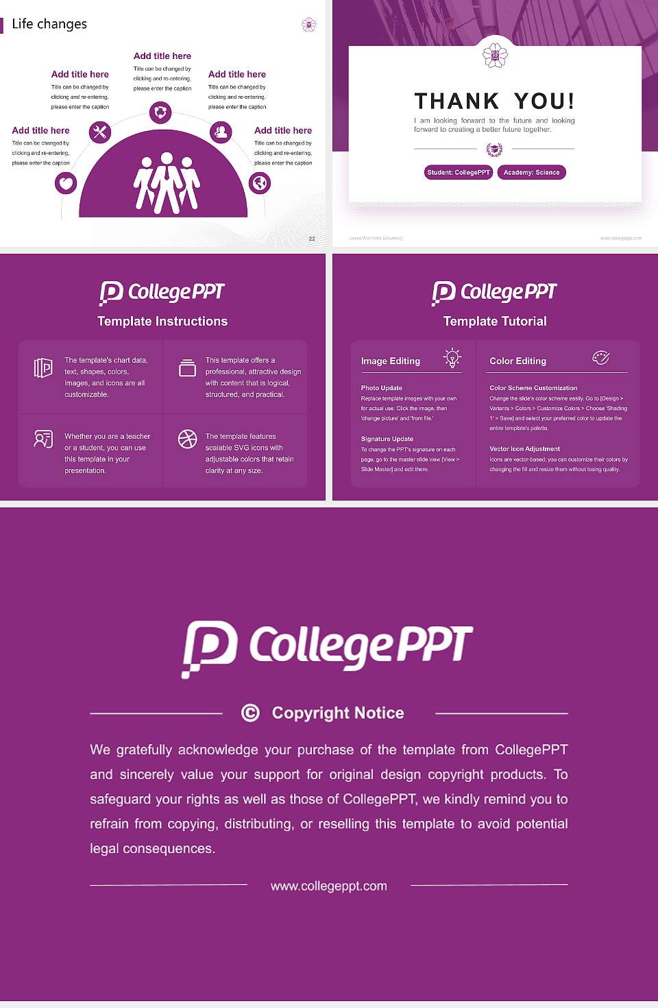 Jissen Women’s University National Scholarship Defense PPT Template4:3 ratio PPT effect preview image4