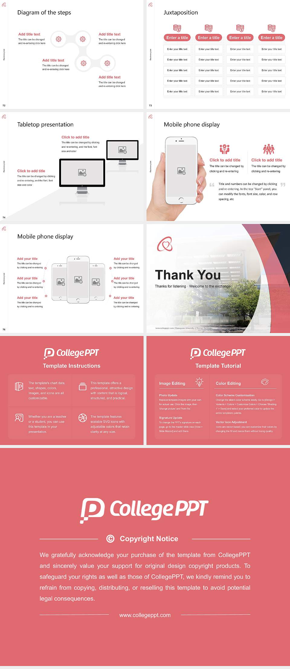 Kanagawa University of Human Services Competition/Entrepreneurship Contest PPT Template4:3 ratio PPT effect preview image9