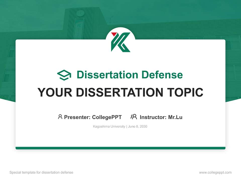 Kagoshima University Graduation Thesis Defense PPT Template4:3 ratio PPT effect preview image7