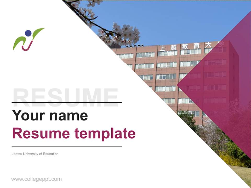 Joetsu University of Education Resume PPT Template4:3 ratio PPT effect preview image5