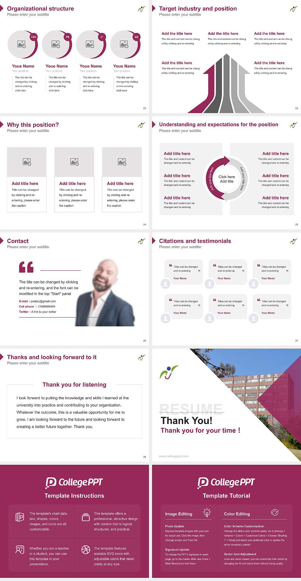 Joetsu University of Education Resume PPT Template4:3 ratio PPT effect preview image4