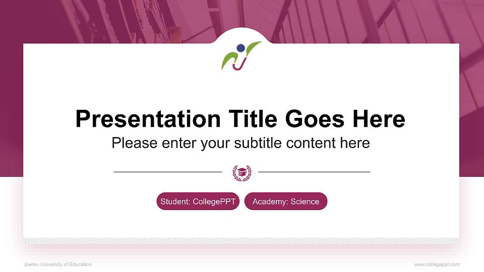 Joetsu University of Education National Scholarship Defense PPT Template16:9 ratio PPT effect preview image