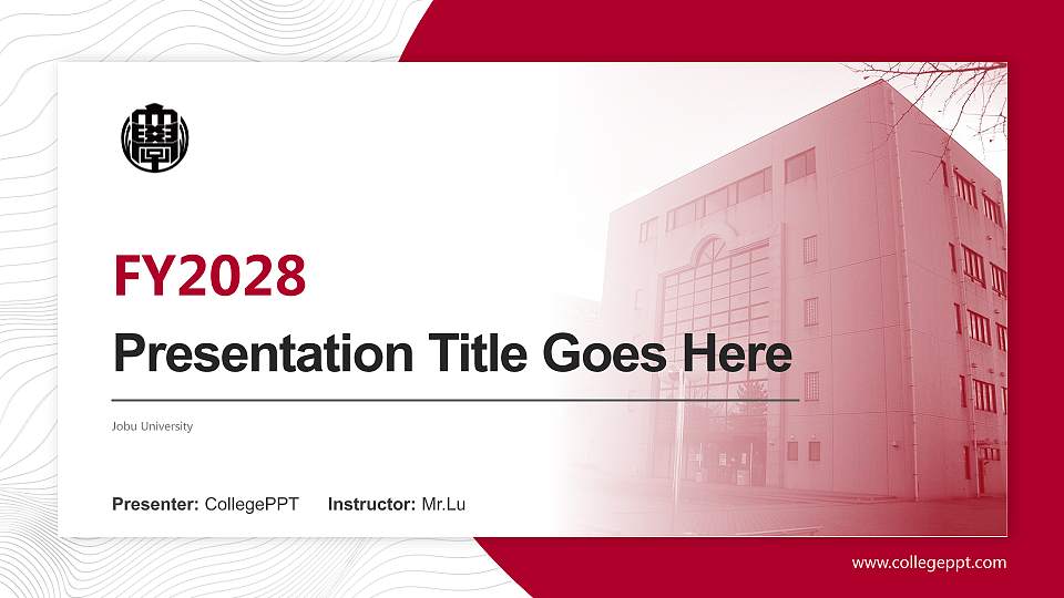 Jobu University Academic Presentation/Research Findings Report PPT Template16:9 ratio PPT effect preview image