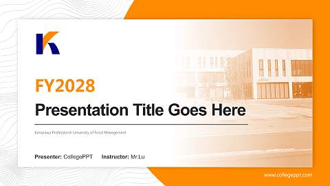 Kanazawa Professional University of Food Management Academic Presentation/Research Findings Report PPT Template