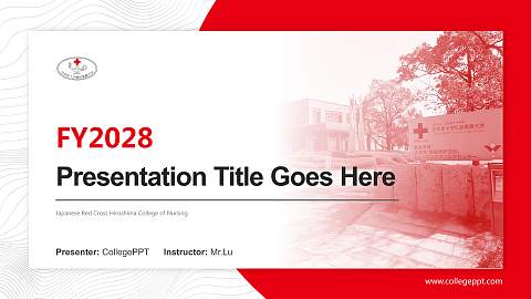 Japanese Red Cross Hiroshima College of Nursing Academic Presentation/Research Findings Report PPT Template