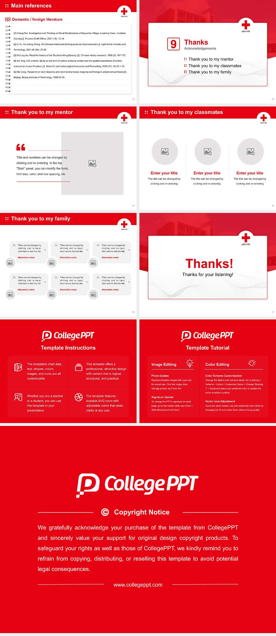 Japanese Red Cross Hokkaido College of Nursing Graduation Thesis Defense PPT Template4:3 ratio PPT effect preview image7