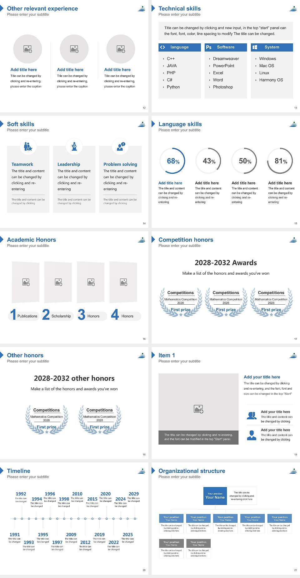 Jin-ai University Resume PPT Template4:3 ratio PPT effect preview image3