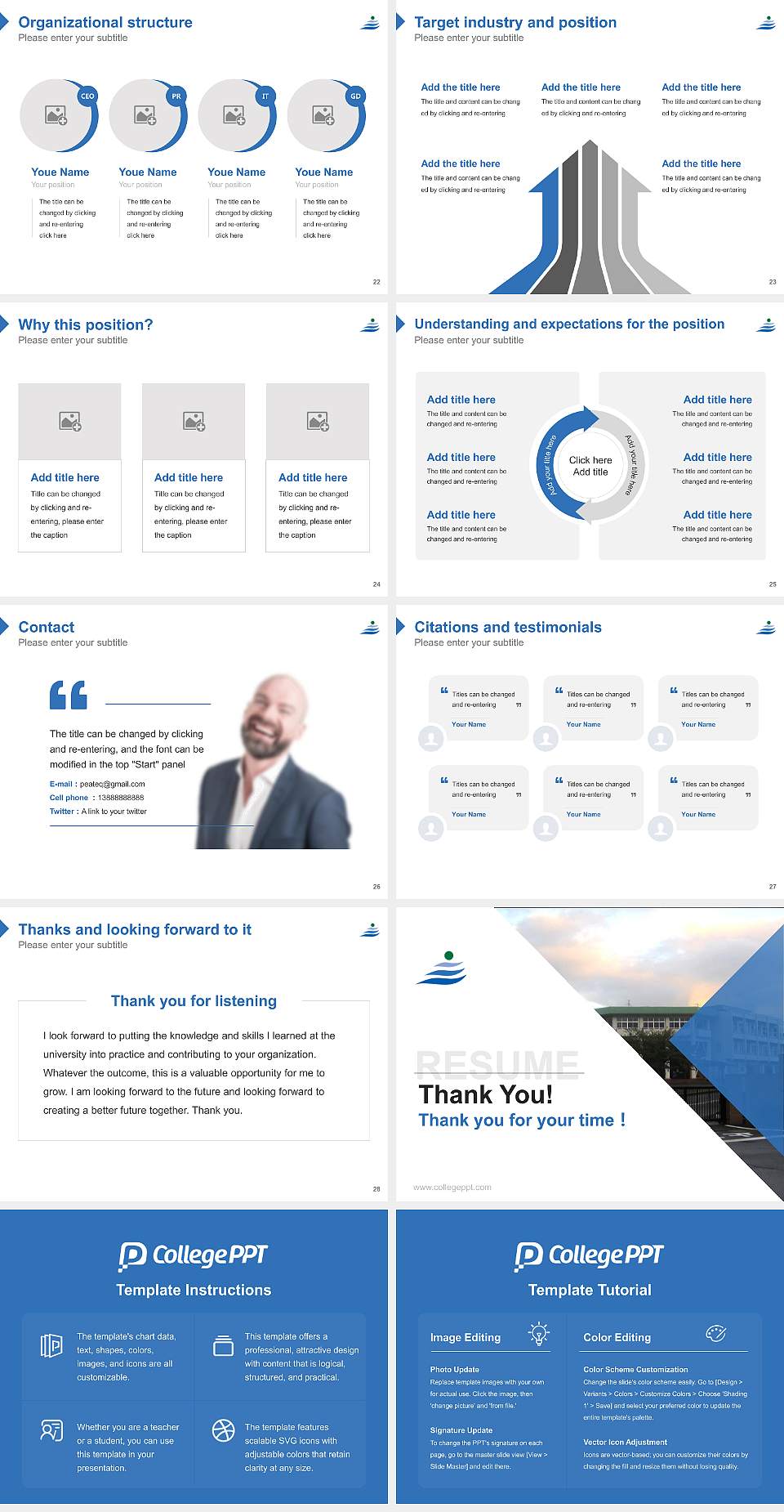 Jin-ai University Resume PPT Template4:3 ratio PPT effect preview image4