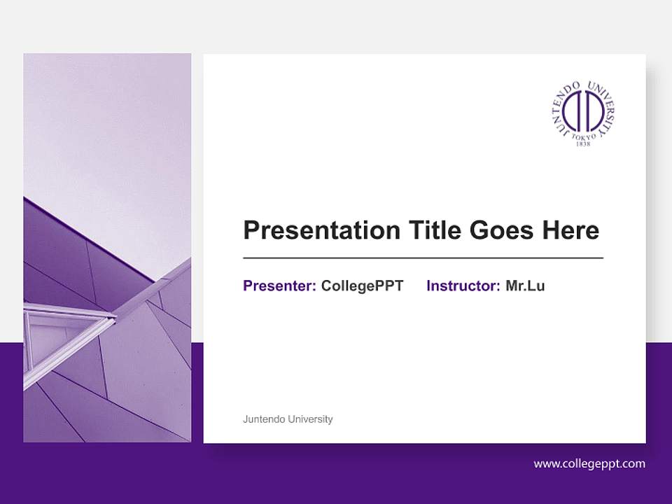 Juntendo University General Purpose PPT Template4:3 ratio PPT effect preview image6