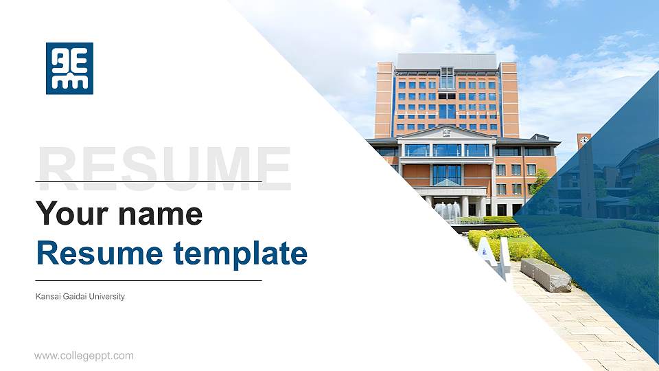 Kansai Gaidai University Resume PPT Template16:9 ratio PPT effect preview image