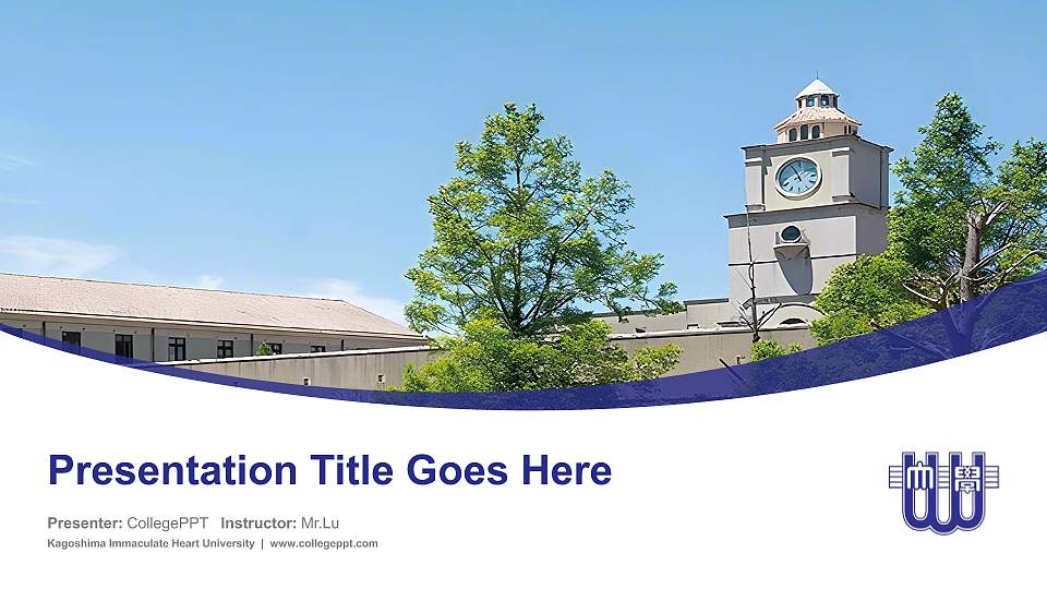 Kagoshima Immaculate Heart University Course/Courseware Creation PPT Template16:9 ratio PPT effect preview image