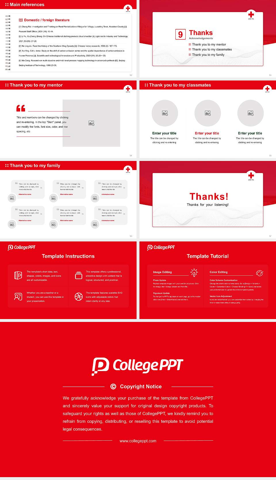 Japanese Red Cross Akita College of Nursing Graduation Thesis Defense PPT Template16:9 ratio PPT effect preview image7