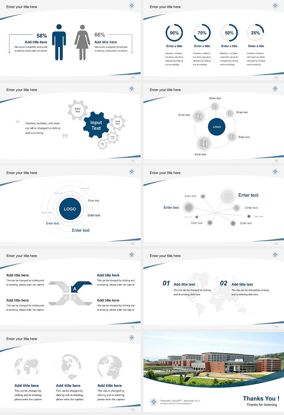 Kanazawa University Course/Courseware Creation PPT Template16:9 ratio PPT effect preview image4