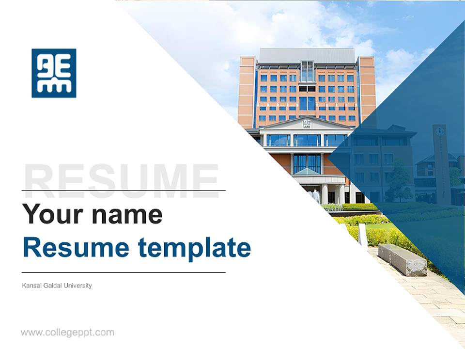 Kansai Gaidai University Resume PPT Template4:3 ratio PPT effect preview image5
