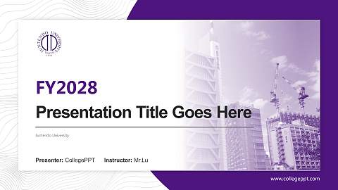 Juntendo University Academic Presentation/Research Findings Report PPT Template
