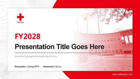 Japanese Red Cross Kyushu International College of Nursing Academic Presentation/Research Findings Report PPT Template