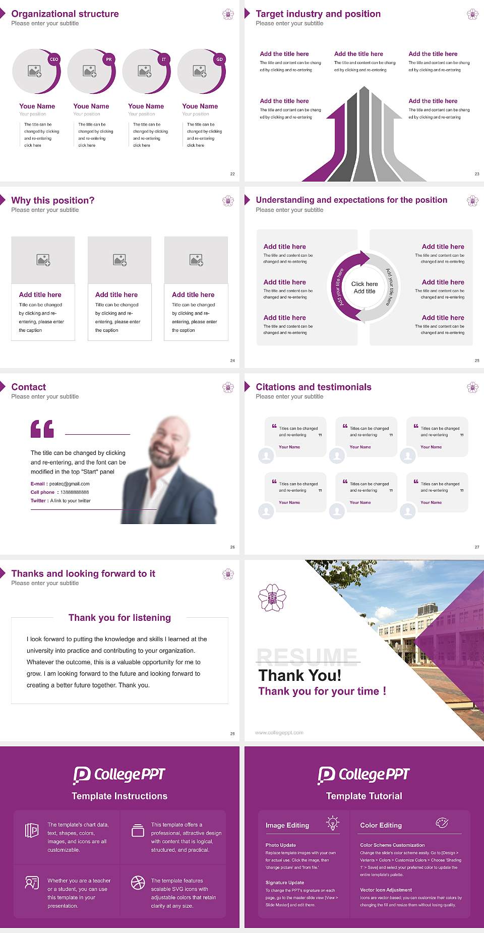 Jissen Women’s University Resume PPT Template4:3 ratio PPT effect preview image4