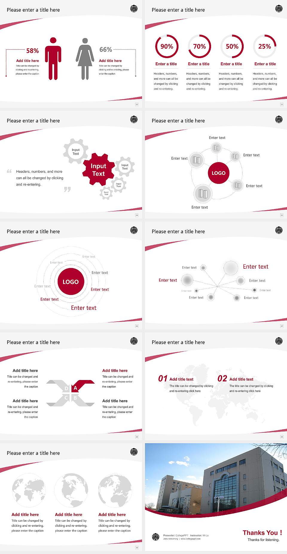 Jobu University Course/Courseware Creation PPT Template4:3 ratio PPT effect preview image4