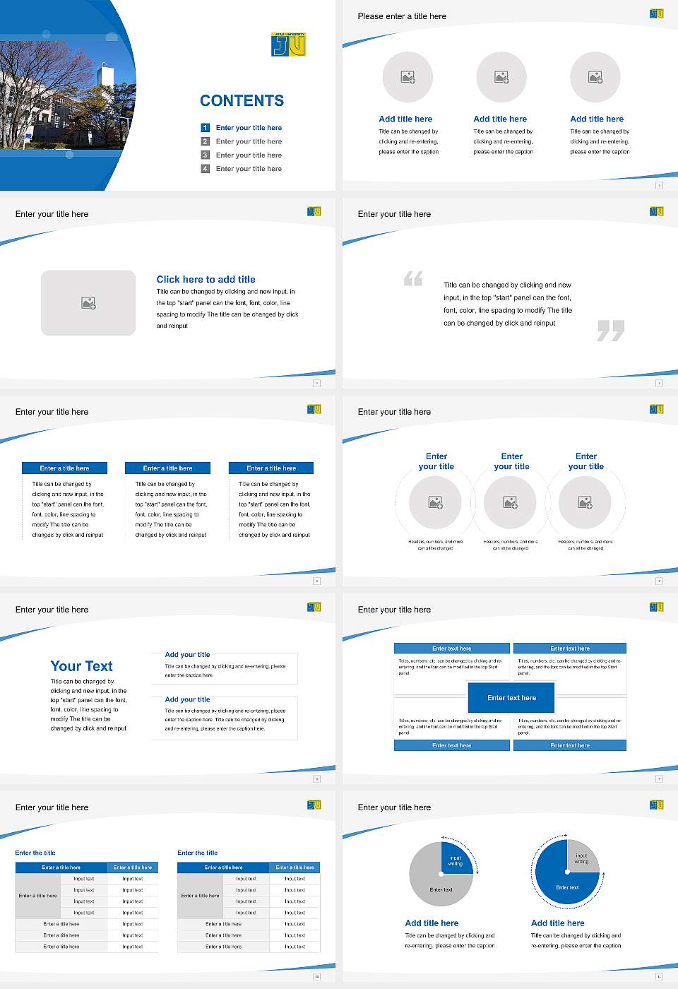 Josai University Course/Courseware Creation PPT Template16:9 ratio PPT effect preview image2