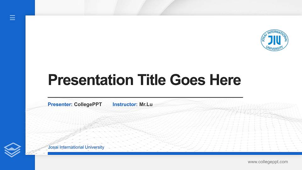 Josai International University Thesis Proposal/Graduation Defense PPT Template16:9 ratio PPT effect preview image
