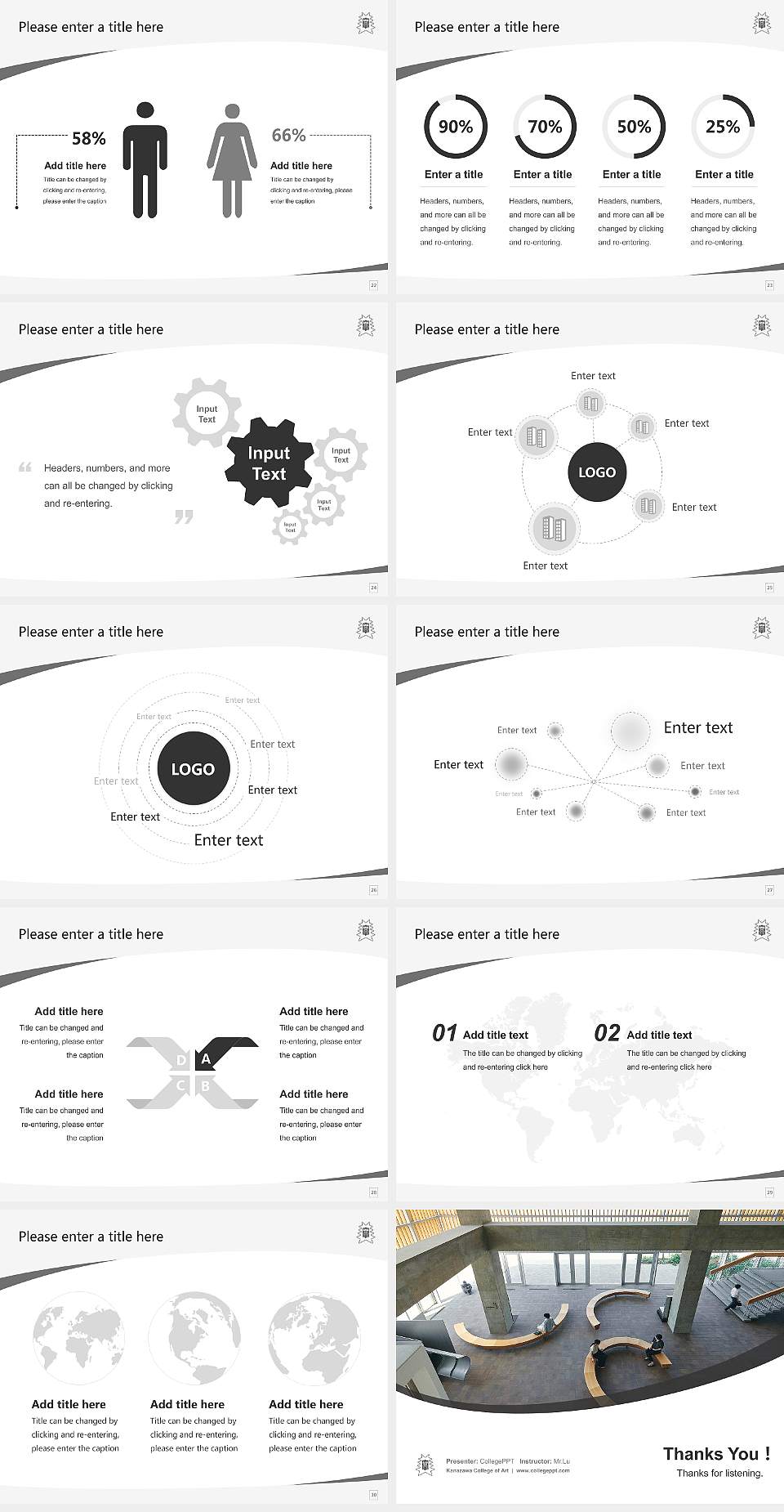 Kanazawa College of Art Course/Courseware Creation PPT Template4:3 ratio PPT effect preview image4