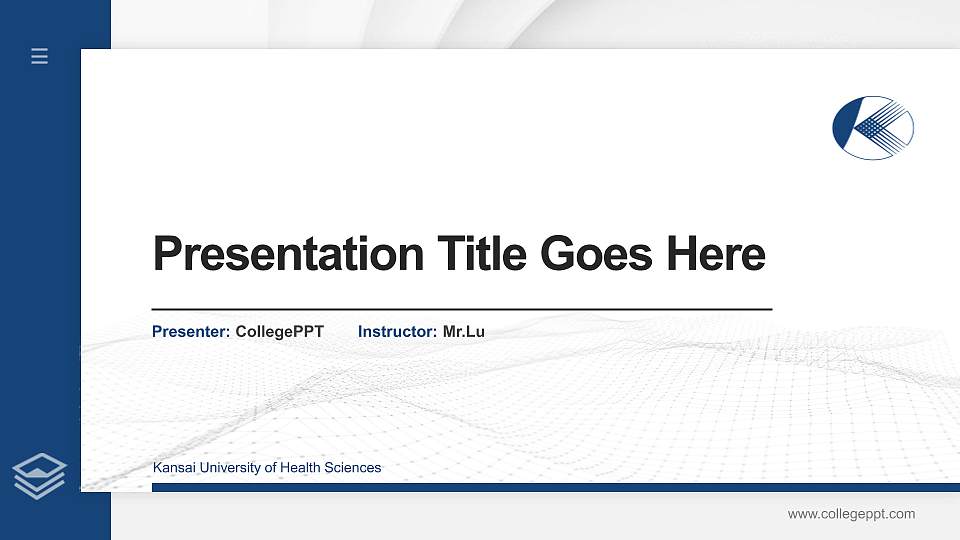 Kansai University of Health Sciences Thesis Proposal/Graduation Defense PPT Template16:9 ratio PPT effect preview image