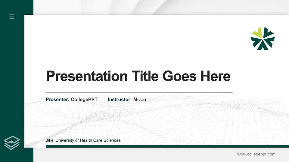 Jikei University of Health Care Sciences Thesis Proposal/Graduation Defense PPT Template16:9 ratio PPT effect preview image