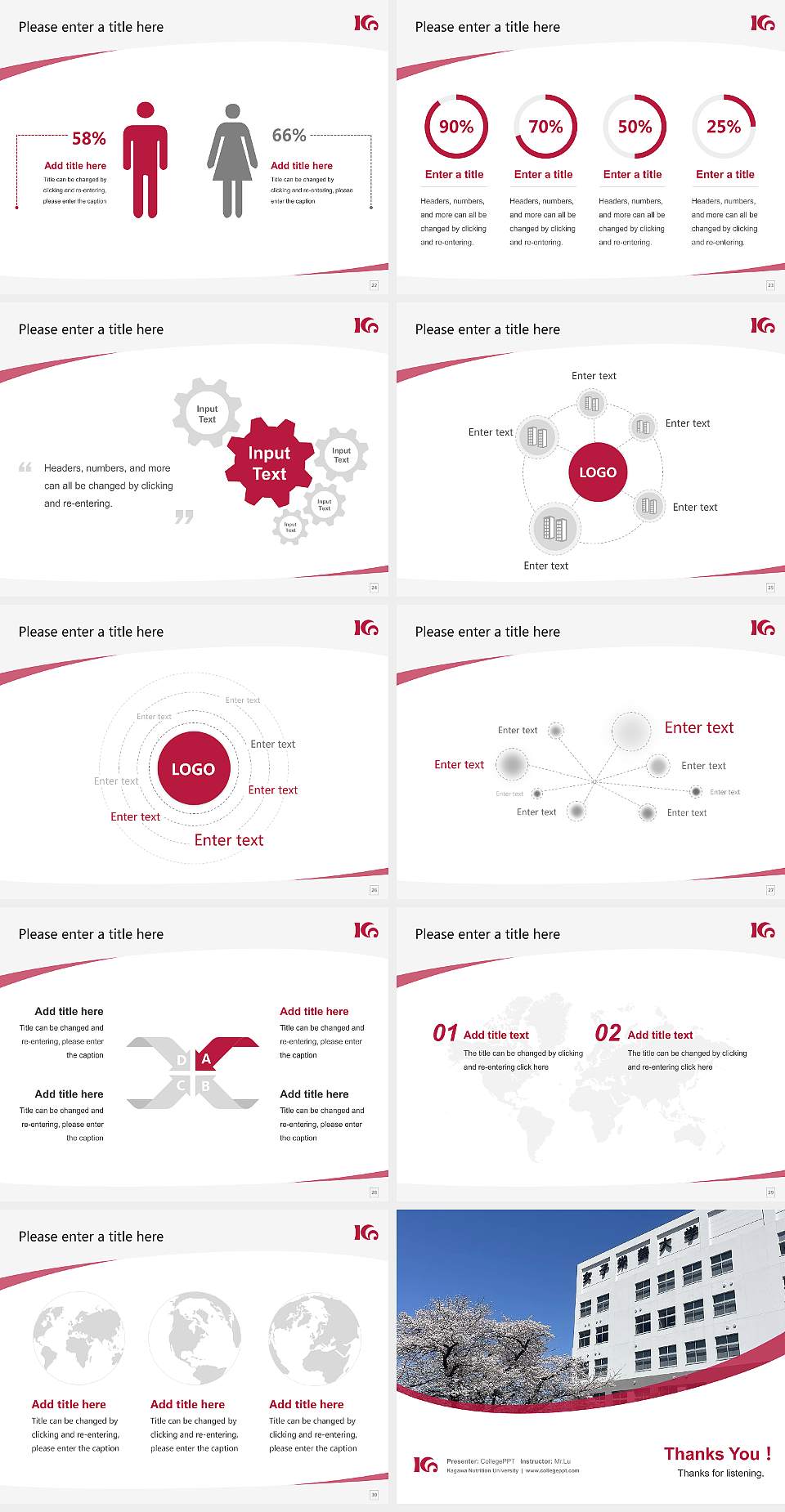 Kagawa Nutrition University Course/Courseware Creation PPT Template4:3 ratio PPT effect preview image4