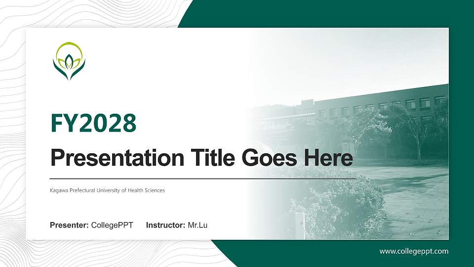 Kagawa Prefectural University of Health Sciences Academic Presentation/Research Findings Report PPT Template16:9 ratio PPT effect preview image