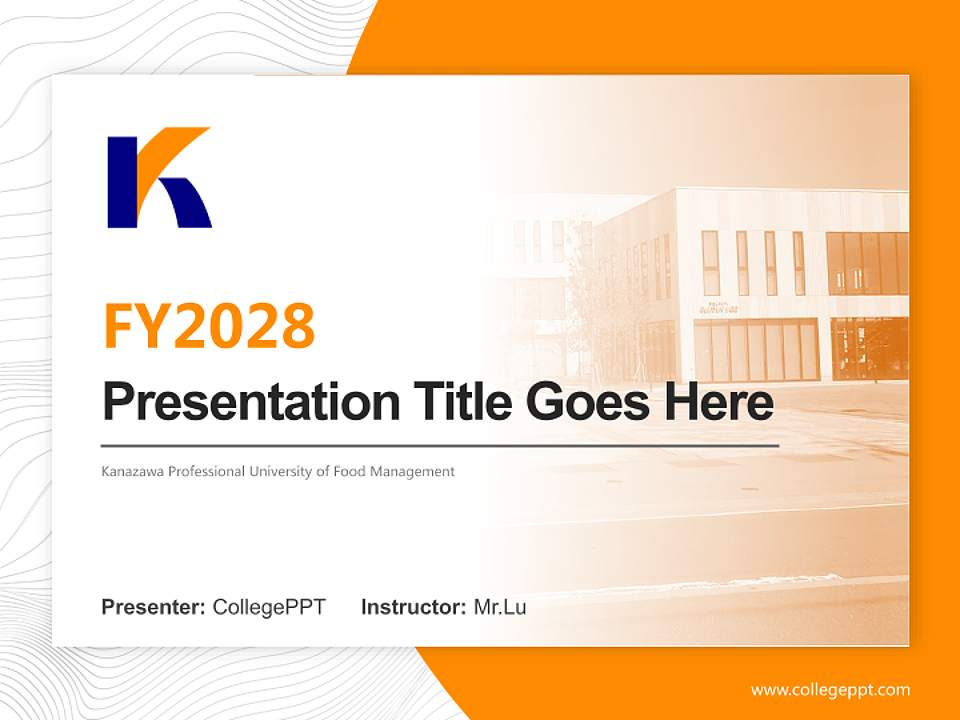 Kanazawa Professional University of Food Management Academic Presentation/Research Findings Report PPT Template4:3 ratio PPT effect preview image5