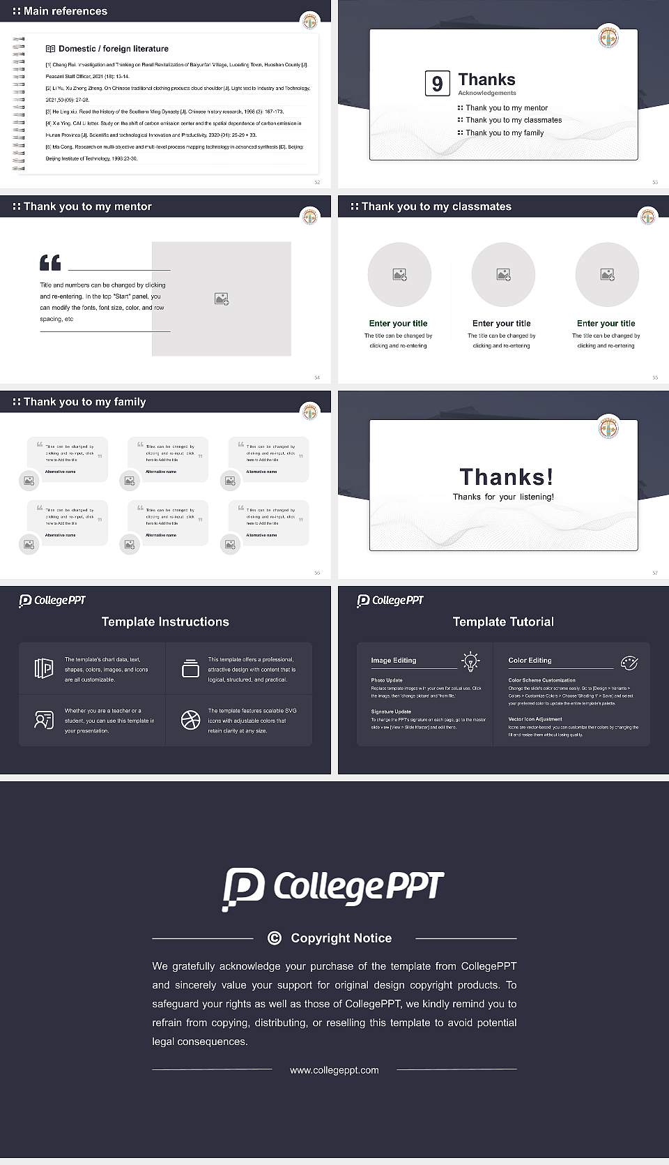 Kameda University of Health Sciences Graduation Thesis Defense PPT Template16:9 ratio PPT effect preview image7