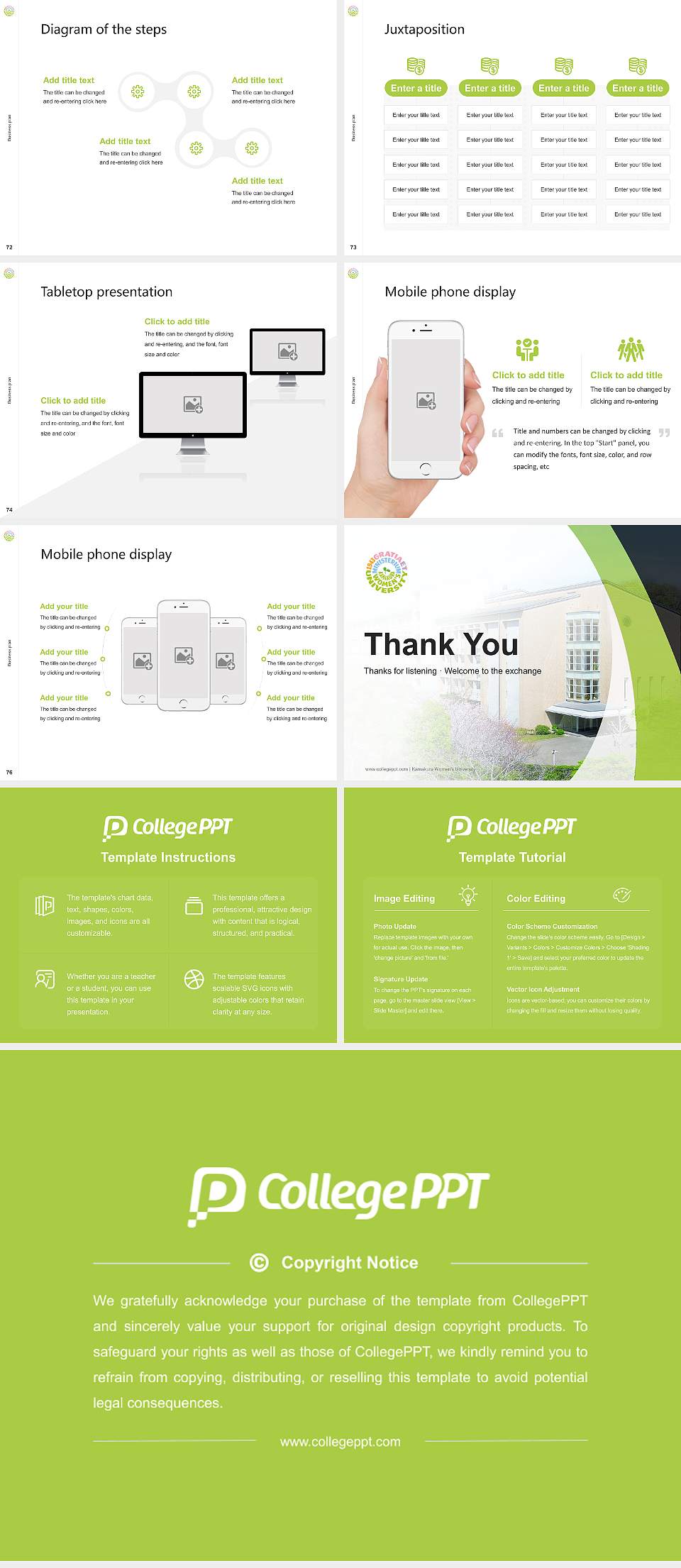 Kamakura Women’s University Competition/Entrepreneurship Contest PPT Template4:3 ratio PPT effect preview image9